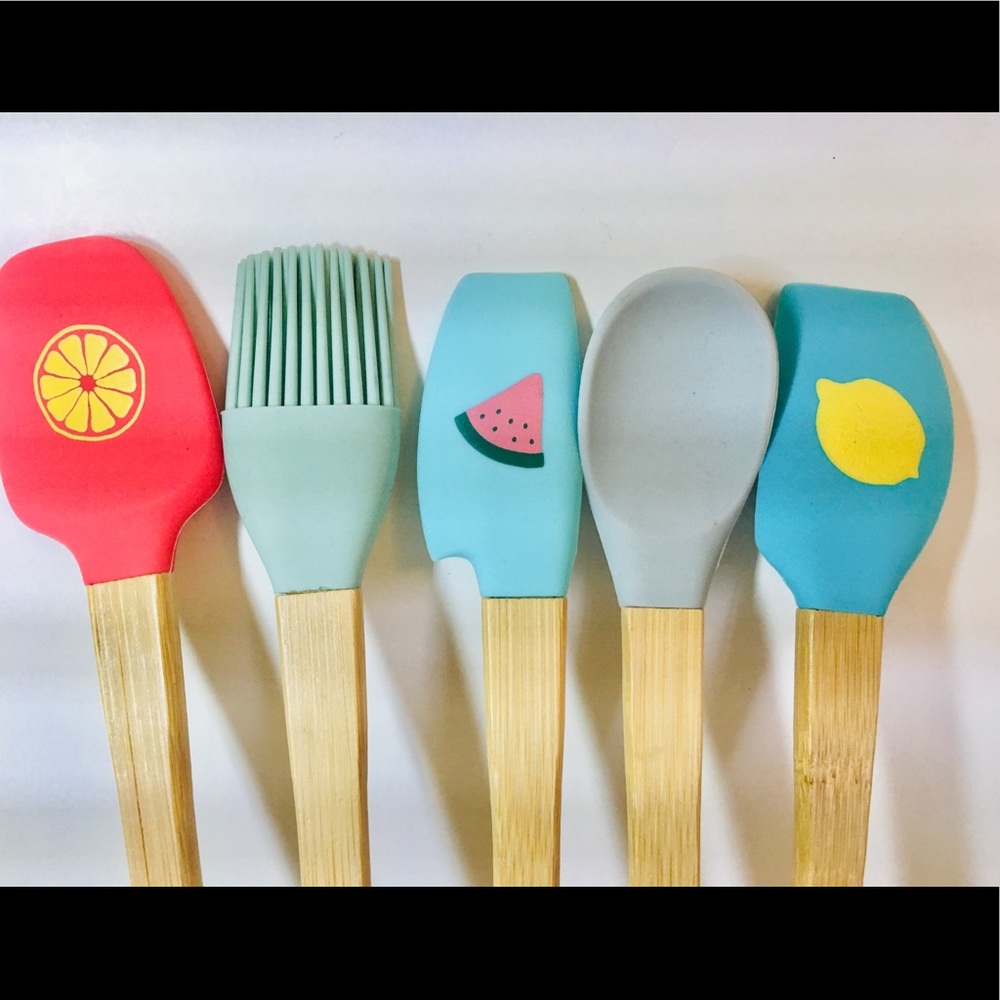 5 Mini Silicone Utensil Set Fruit Spatula Citrus